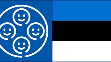 Estonian People's Initiative with Estonian Flag 