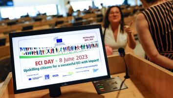 Picture of Banner stating ECI Day 2023 - Upskilling citizens for a successful impact