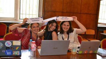 Three participants at ECI Simulation MEU Sofia