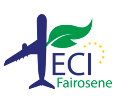 Image of an airplane with a leaf stating ECI Fairosene