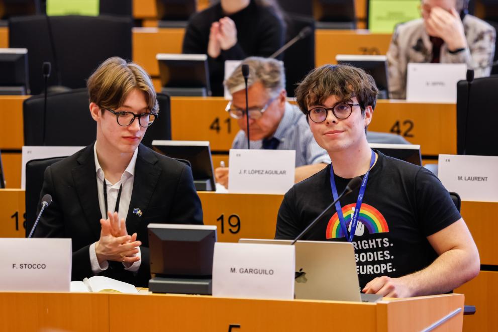 Organisers of the initiative speaking at the public hearing at the European Parliament.